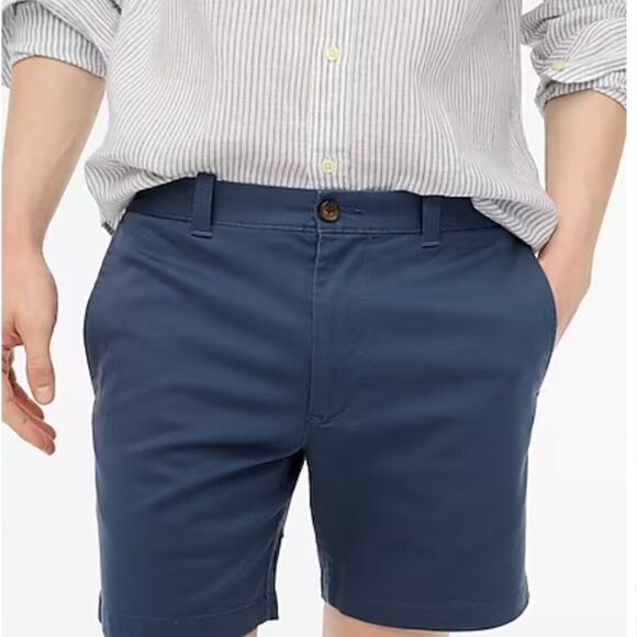 j. Crew Factory lo923 Blue 7" Flex Chino Short For Men NWT size 32 - Picture 2 of 10